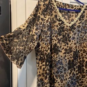 Floral Sheer Beach Cover Up